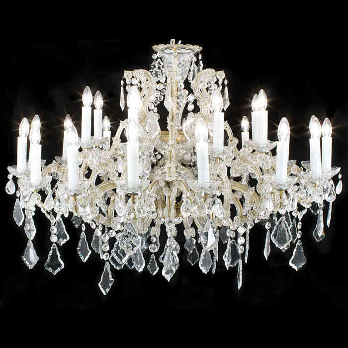 A twenty four branch cut glass chandelier