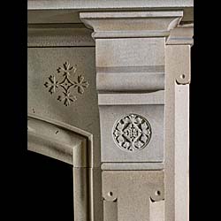  A Large Yorkstone Gothic Style Fireplace