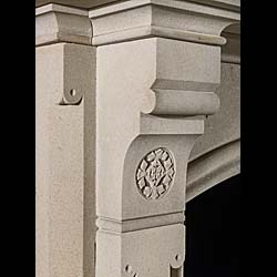  A Large Yorkstone Gothic Style Fireplace