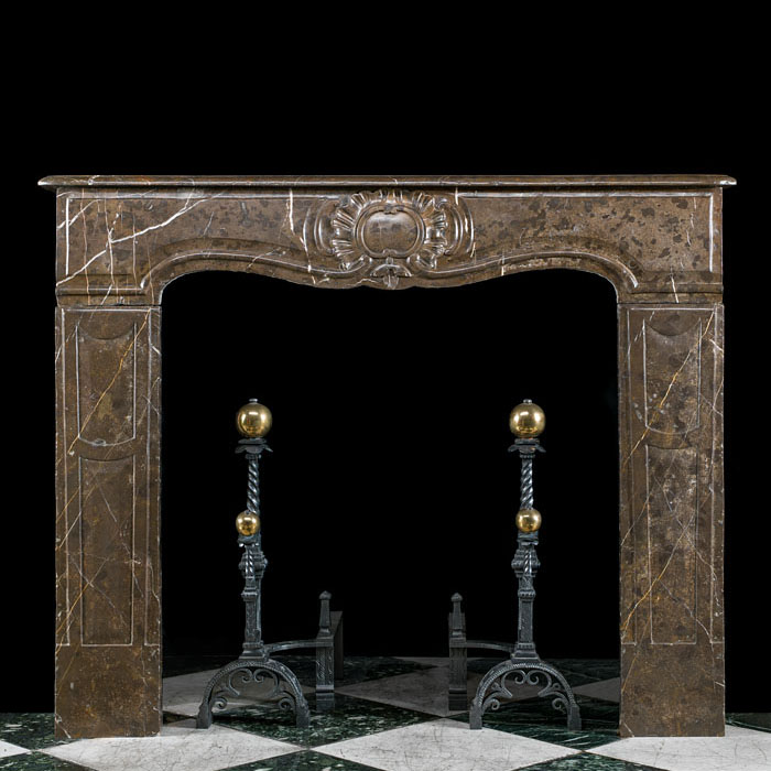 A French Rococo Brown Marble Fireplace