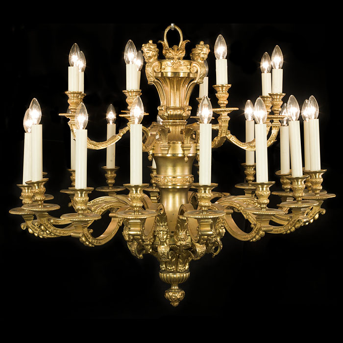 A Baroque Style Gilt Brass Chandelier