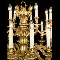 A Baroque Style Gilt Brass Chandelier