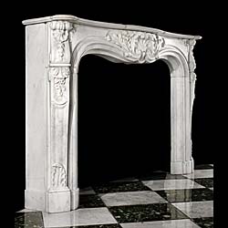 A French Rococo antique marble chimneypiece mantel