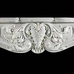  A French Rococo Carrara Marble Fireplace