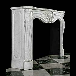  A French Rococo Carrara Marble Fireplace