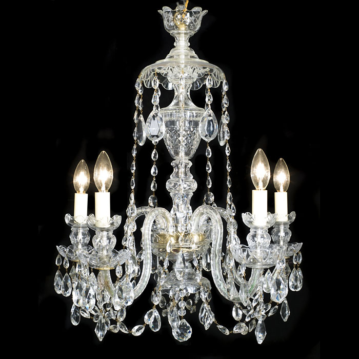 A Cut Glass Neoclassical Style Chandelier