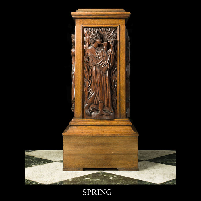 An Arts and Crafts Carved Oak Pedestal