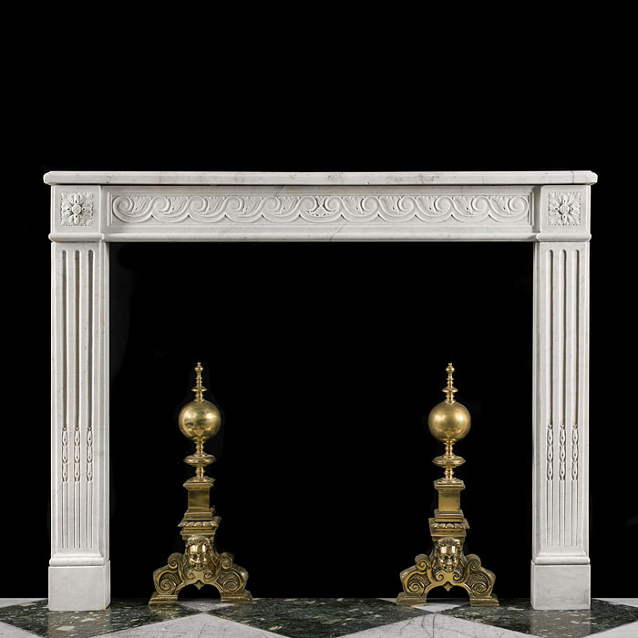A French Carrara Marble Fireplace Surround