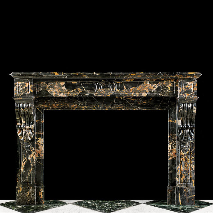 A French Portoro Marble Fireplace Surround