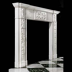 A Georgian Statuary Marble antique fireplace surround.