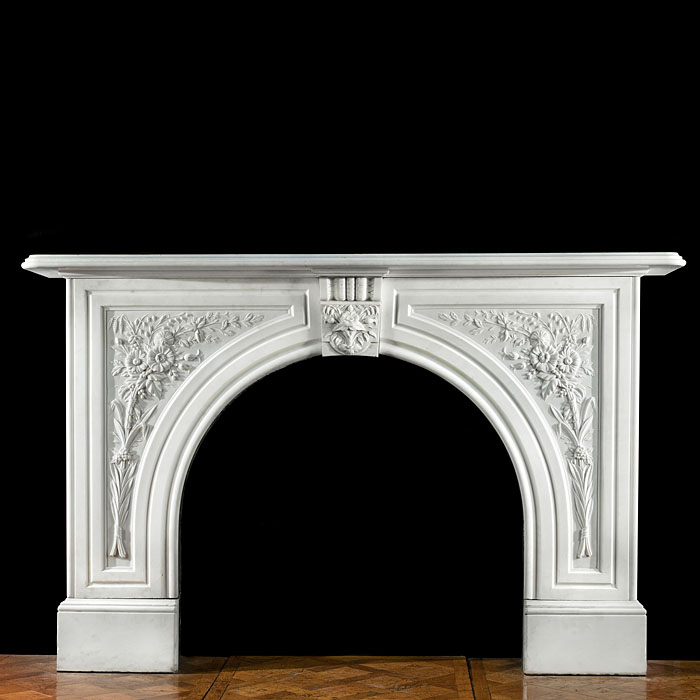 A Victorian arched marble antique fireplace 