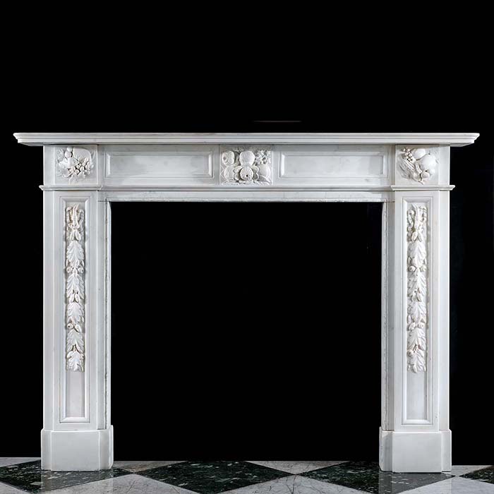 A Statuary Marble Victorian antique chimneypiece