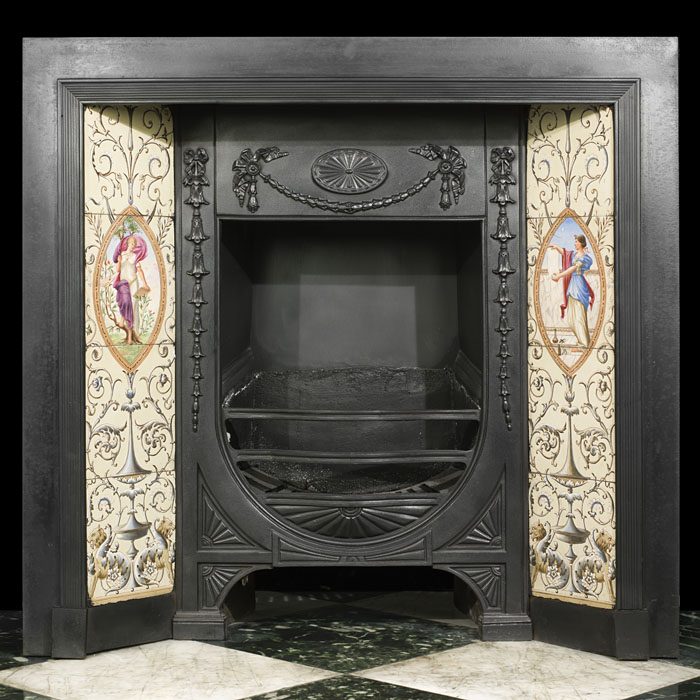  A Minton Tiled Cast Iron Fireplace Insert