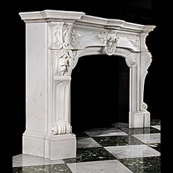 A Statuary Baroque Style Fireplace Mantel