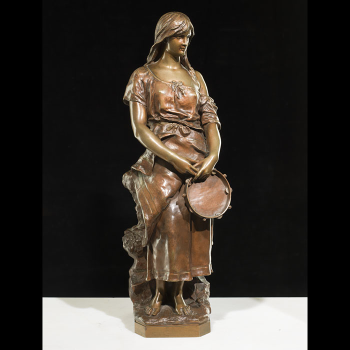 A Charming  Bronze Model of a Gypsy Maiden