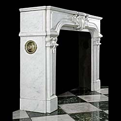 A French Louis XVI  Marble Fireplace Mantel 