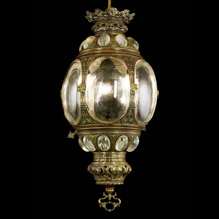 A Highly Ornate Large Regency Brass Lantern