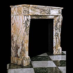 A Louis XVI Pavonazza Marble Fireplace