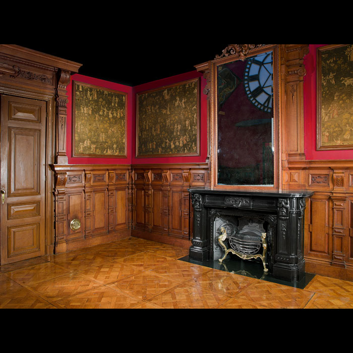 An French Oak Panelled Room & Chimneypiece