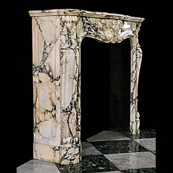 An Arabascato Marble Louis XV chimneypiece