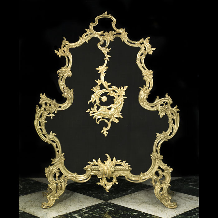 A Large Gilt Rococo Style Fire Screen