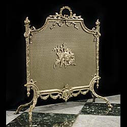 A Louis XVI Style Gilt Brass Fire Screen