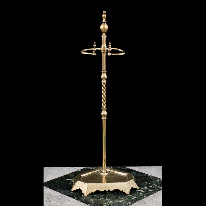  A Neoclassical Style Brass Fire Tool Stand