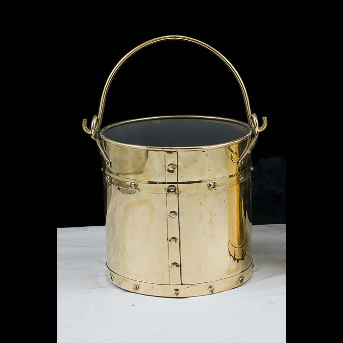 1930's brass coal or log bin