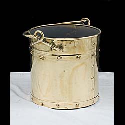 1930's brass coal or log bin