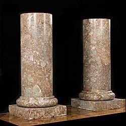 A Pair of Breccia Marble Victorian Columns