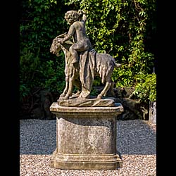 A Pair of Italian Carrara Marble Putti & Goats