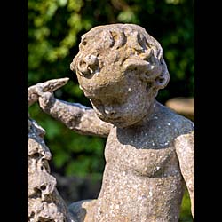 A Pair of Italian Carrara Marble Putti & Goats