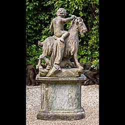 A Pair of Italian Carrara Marble Putti & Goats