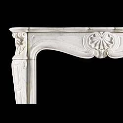 French Rococo style Carrara Marble fireplace mantel    