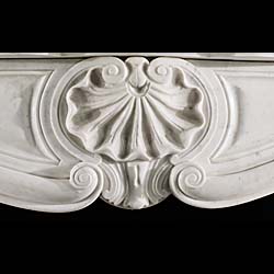 French Rococo style Carrara Marble fireplace mantel    