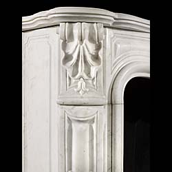 French Rococo style Carrara Marble fireplace mantel    