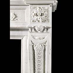 A Louis XVI Style Carrara Marble Fireplace 