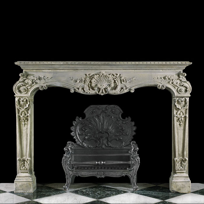  A Rare Louis XV Stone Fireplace Mantel