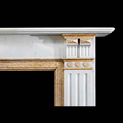 A Crema Valencia Marble Antique Fireplace