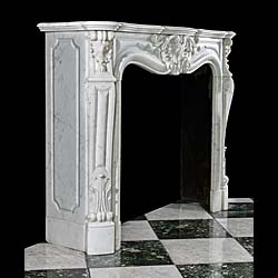 Rococo Carrara Marble Louis XV Fireplace