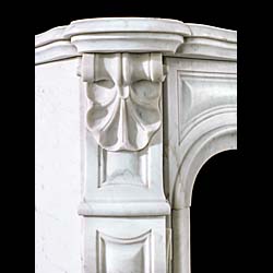 French Rococo Style Marble Fireplace Mantel