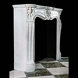 French Rococo Style Marble Fireplace Mantel