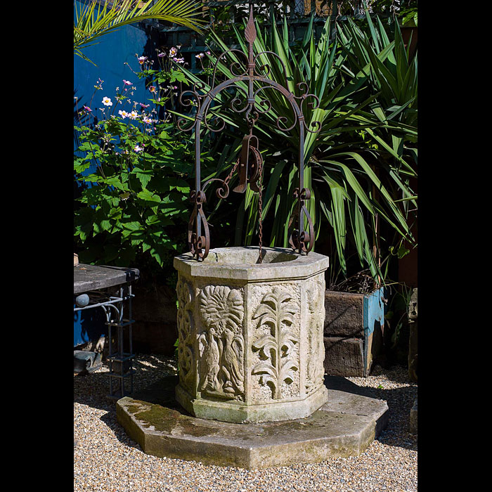  A 20th century reconstituted stone well head   