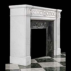 An attractive Statuary Marble antique French fireplace surround and insert   