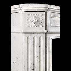 A Carrara Marble Louis XVI Fireplace Mantel