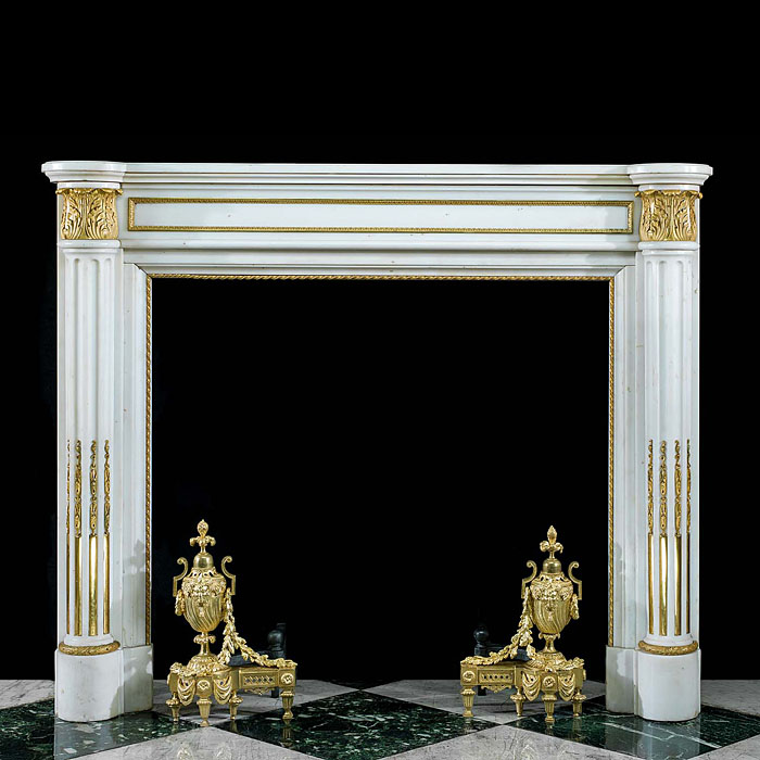  An attractive Louis XVI Statuary Marble Fireplace Mantel   