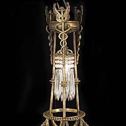 A Gilt Brass Empire Style Swan Chandelier