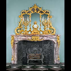  A Louis XV Style Fleur De Pêche Fireplace