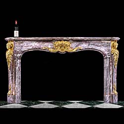  A Louis XV Style Fleur De Pêche Fireplace