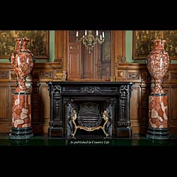 A Monumental Pair of Scagliola Marble Urns